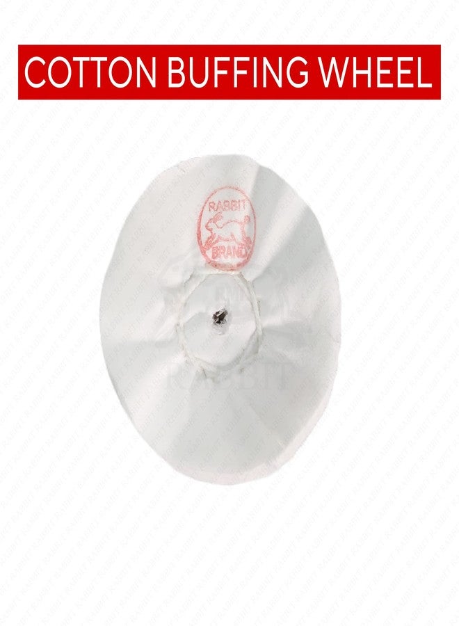 RABBIT® Cotton Polishing 2.5Inch Cloth Buffing Wheel 6pieces for Jewelry, Wood, Metal Polishing Abrasive Wheel 4mm Hole - Image 2